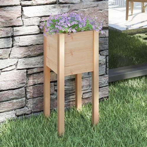vidaXL Plantenbak 31x31x70 cm massief grenenhout, Tuin en Terras, Bloempotten, Nieuw, Verzenden