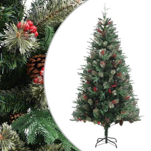 vidaXL Kerstboom met dennenappels 225 cm PVC en PE groen, Diversen, Kerst, Nieuw, Verzenden