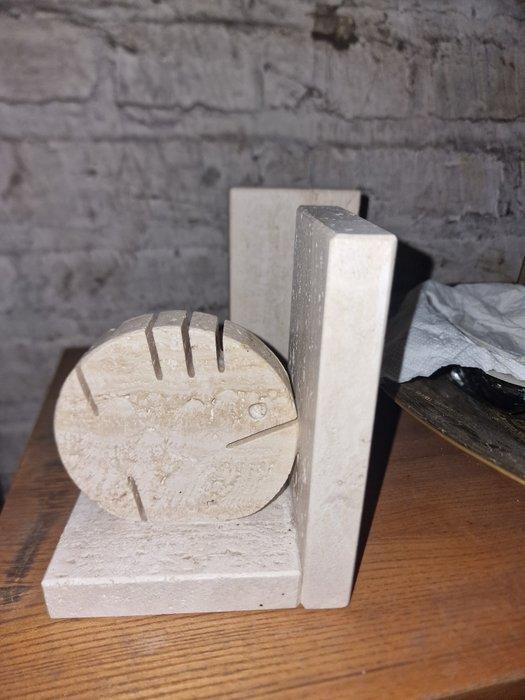 Fratelli Mannelli - Boekensteunen (2) - Travertijn, Antiek en Kunst, Antiek | Meubels | Stoelen en Sofa's