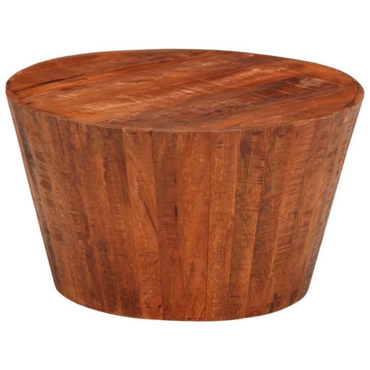vidaXL Salontafel Ø52x30 cm massief ruw mangohout, Huis en Inrichting, Tafels | Salontafels, Nieuw, Verzenden