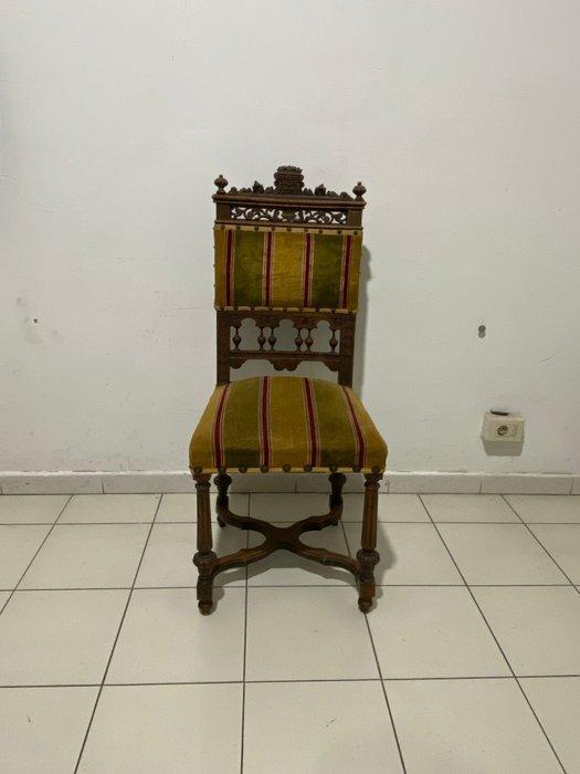 Stoel - Hout - Seda met houten bekleding, Antiquités & Art, Curiosités & Brocante