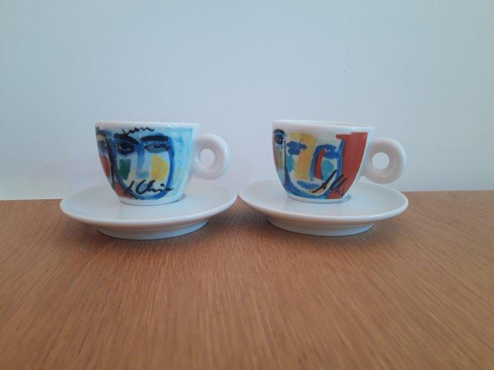 Richard Ginori - Sandro Chia - Koffieservies (6) - Illy, Antiek en Kunst, Antiek | Meubels | Tafels