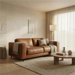 Leren bank Clear - 2,5 zits - Elegance Cognac (cognac) -, Bohemian, Eigentijds, Modern, Retro, Vintage, Nieuw, Ophalen of Verzenden