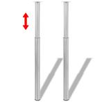 vidaXL Tafelpoten telescopisch geborsteld nikkel  710 mm -, Huis en Inrichting, Verzenden, Nieuw