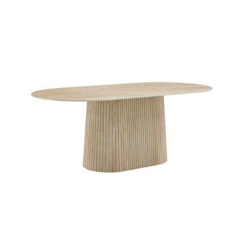 Jamaica eettafel, sintered stone, travertin beige, Huis en Inrichting, Tafels | Eettafels, Nieuw, Metaal, Overige materialen