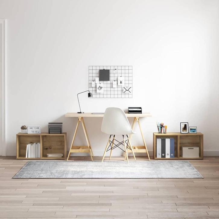 vidaXL Tv-meubelset 2 pcs artisanaal eikenkleurig 72 x 35 x, Huis en Inrichting, Kasten |Televisiemeubels, Nieuw, Verzenden