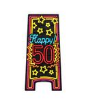 Warning Sign Hoera 50 Jaar Neon 62,5cm