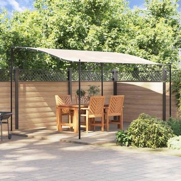 vidaXL Luifel 4x3 m 180 g/m² stof en staal crèmekleurig, Verzenden