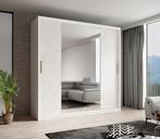 Kledingkast marmer wit 200x62x200 schuifdeuren met spiegel, Verzenden, Nieuw