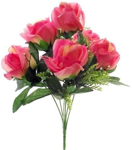 Zijden Rozen met Gips en Blad Geel Boeketje 33 cm, Huis en Inrichting, Woonaccessoires | Kunstplanten en Kunstbloemen, Nieuw