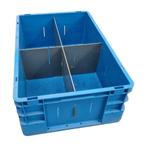 Eurobak 60x40x22 blauw gesloten verstevigde bodem gebruikt, Zakelijke goederen, Kantoor en Winkelinrichting | Magazijn, Stelling en Opslag