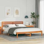 vidaXL Bedframe Wasbruin 160 x 220 cm Massief grenenhout, Huis en Inrichting, Slaapkamer | Bedden, Verzenden, Nieuw