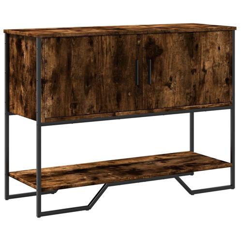 vidaXL Wandtafel 100x35x74,5 cm bewerkt hout gerookt, Huis en Inrichting, Tafels | Bijzettafels, Nieuw, Verzenden