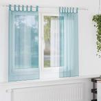 vidaXL Gordijnen voile met lussen 2 st 140x175 cm turkoois, Huis en Inrichting, Stoffering | Gordijnen en Lamellen, Verzenden