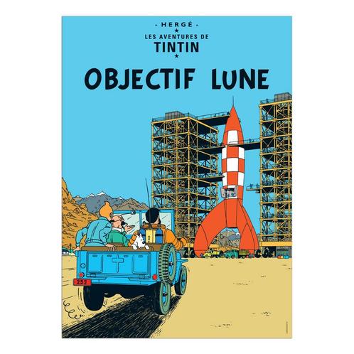 Kuifje Raket naar de Maan Poster 50 x 70 cm, Verzamelen, Stripfiguren, Ophalen of Verzenden