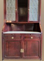 J.&J. Kohn - Hoog dressoir - Glas-in-lood, Kersenhout