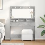 vidaXL Make-uptafel met LED-verlichting - Betongrijs,, Huis en Inrichting, Verzenden, Nieuw