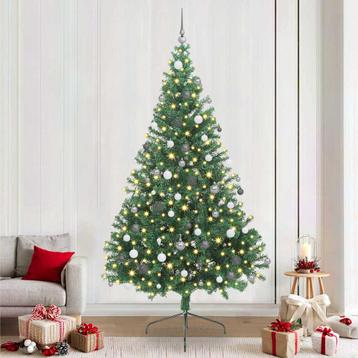 vidaXL Kunstmatige Voorverlichte Kerstboom Groen 240 cm PVC beschikbaar voor biedingen