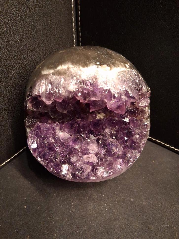 Natural Amethyst geode - Sphere - 8.6 cm - deep purple, Collections, Minéraux & Fossiles, Envoi