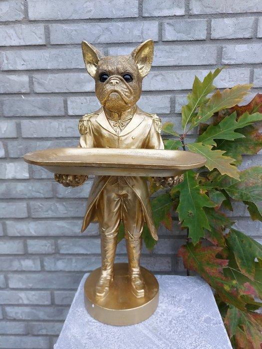 Beeld, french buldog as budhler with plateau - 50 cm -, Antiek en Kunst, Curiosa en Brocante