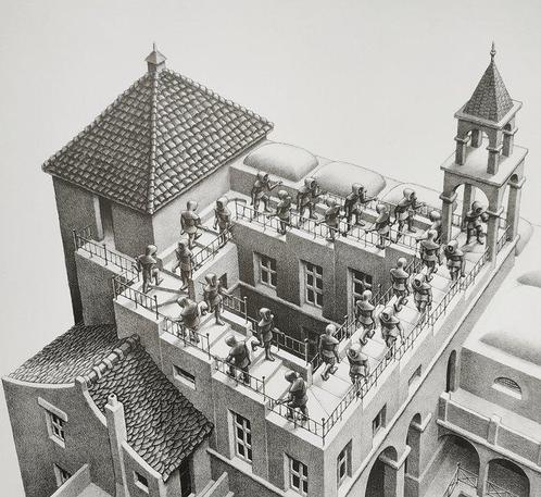M.C. Escher (1898-1972), after - Ascending and Descending, Antiek en Kunst, Antiek | Overige Antiek