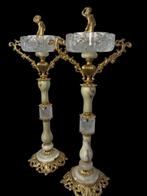 Asbak (2) - Kristal, Messing, Onyx - Posaceneri van de aarde, Antiek en Kunst