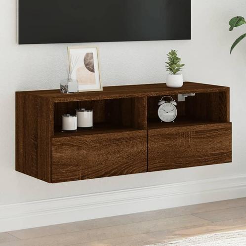 vidaXL Tv-wandmeubel 80x30x30 cm bewerkt hout bruin, Huis en Inrichting, Kasten |Televisiemeubels, Nieuw, Verzenden