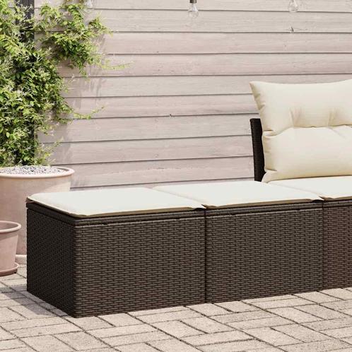 vidaXL 2-delige Loungeset met kussens poly rattan acacia, Tuin en Terras, Tuinsets en Loungesets, Loungeset, Nieuw, Verzenden