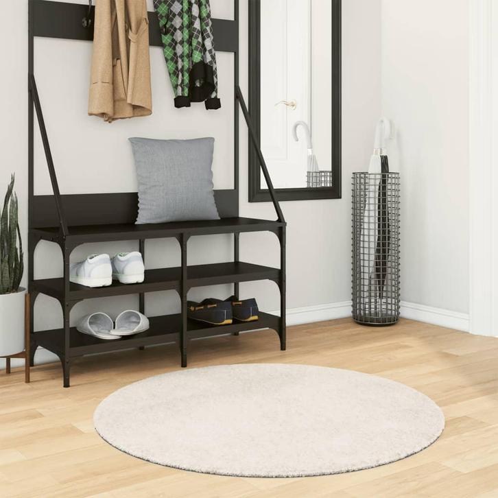 vidaXL Vloerkleed ISTAN hoogpolig glanzend Ø 100 cm, Huis en Inrichting, Stoffering | Tapijten en Vloerkleden, Nieuw, Verzenden