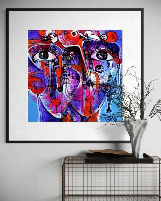 Simeon Gonzales - T u y Yo Juntos (NO RESERVE PRICE), Antiek en Kunst, Kunst | Schilderijen | Modern