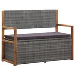 Poly Rattan Opbergbank Grijs | Retour Deal | 55%, Verzenden, Nieuw, Overige materialen, Overige typen