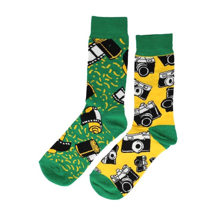 Sokken Katoen – Fotografie Print – Groen Geel Zwart – Maat, Kleding | Dames, Sokken en Kousen