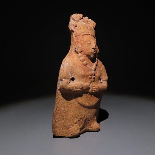 Maya Terracotta Figuur. 650 - 900 na Christus. 14,2 cm Hoog., Verzamelen, Mineralen en Fossielen