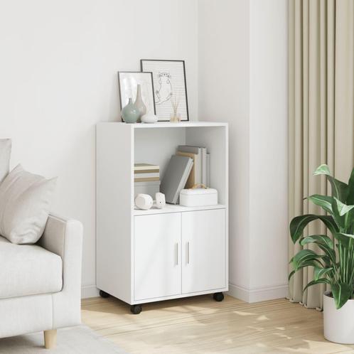 vidaXL Rolkast 55x40x91 cm bewerkt hout wit, Huis en Inrichting, Kasten | Dressoirs, Nieuw, Verzenden