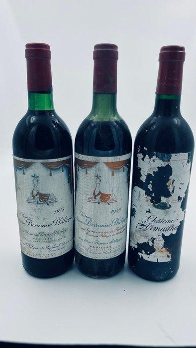 Château d’Armailhac 1978 + 1983 + 1992 - Pauillac 5ème Grand, Verzamelen, Wijnen
