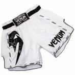 Venum Kickboks Broekjes Giant Wit Zwart Thaiboks Kleding, Nieuw, Maat 46 (S) of kleiner, Venum, Vechtsport