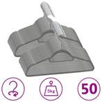 vidaXL 50-delige Kledinghangerset anti-slip fluweel grijs, Verzenden, Nieuw