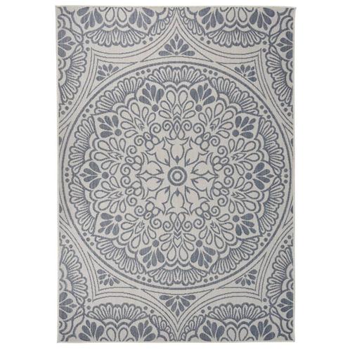 vidaXL Buitenkleed met patroon platgeweven 140x200 cm blauw, Huis en Inrichting, Stoffering | Tapijten en Vloerkleden, Nieuw, Verzenden