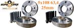 Spacers 25mm Volvo S60 V70 XC60 5x108 63,4 Spoorverbreders, Ophalen of Verzenden