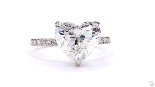 Ring - 18 karaat Witgoud - 4.01ct. tw. Diamant (Lab-grown) -, Handtassen en Accessoires, Ringen