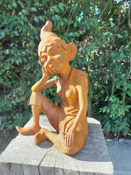 Beeld, metal dreaming garden gnome - 38 cm - Gietijzer, Antiek en Kunst, Curiosa en Brocante