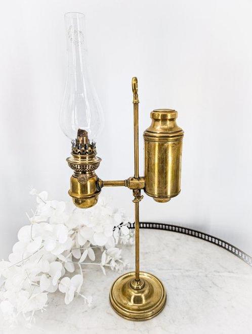 Antique Lampe à huile dit Quinquet - Olielamp - Messing, Antiek en Kunst, Antiek | Overige Antiek
