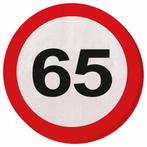 Servetten 65 Jaar Verkeersbord 33cm 20st, Hobby en Vrije tijd, Verzenden, Nieuw