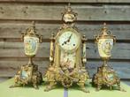 Klok en garnituur set (3) - Franz Hermle & Sohn - Messing,, Antiek en Kunst