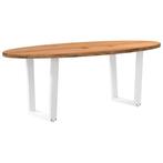 vidaXL Eettafel 220x100x74 cm ovaal massief eikenhout, Huis en Inrichting, Tafels | Eettafels, Verzenden, Nieuw