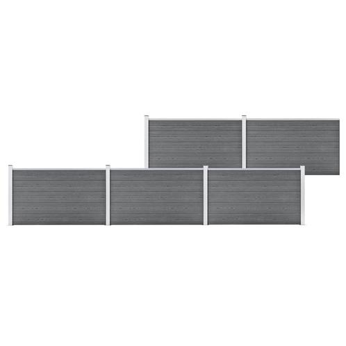 vidaXL Schutting 872x106 cm HKC grijs, Tuin en Terras, Tuinhekken en Hekwerk, Nieuw, Verzenden