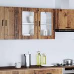 vidaXL Keukenbovenkast met glazen deur Porto oud houtkleurig, Verzenden