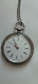 Antique Silver Pocket Watch – 0.800 With Key & Chain -, Nieuw