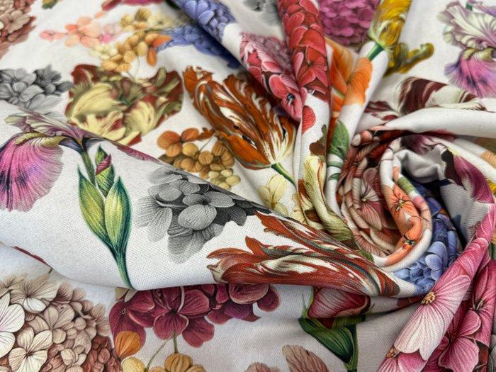 Geheimtuin – Kunstbloemen op Canvas - Meubelstof - 5 m - 1.4, Antiek en Kunst, Curiosa en Brocante