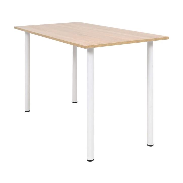 vidaXL Eettafel 120x60x73 cm eikenkleur en wit, Huis en Inrichting, Tafels | Eettafels, Nieuw, Verzenden